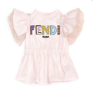 FENDI- baby girl’s flutter sleeve logo dress 6 months Size.